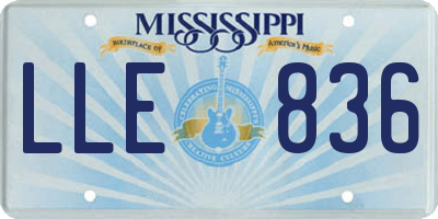 MS license plate LLE836