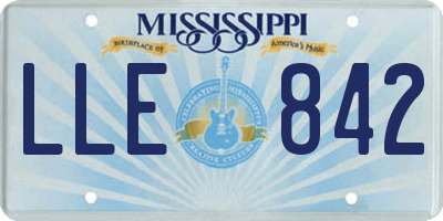 MS license plate LLE842