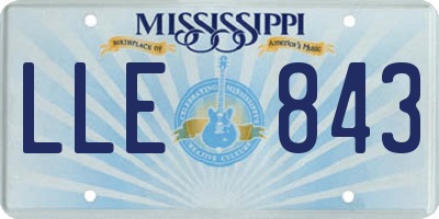 MS license plate LLE843
