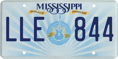 MS license plate LLE844