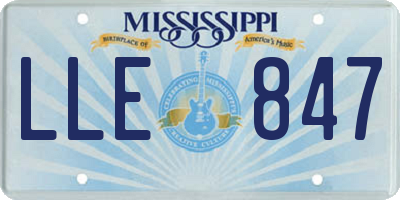 MS license plate LLE847