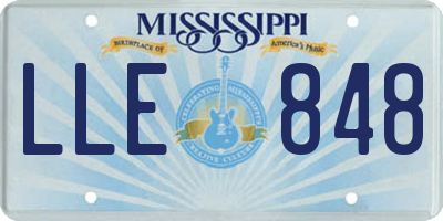 MS license plate LLE848