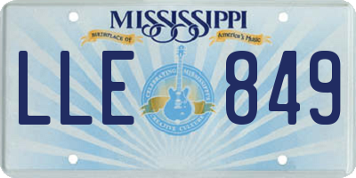 MS license plate LLE849