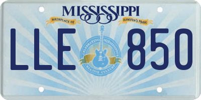 MS license plate LLE850