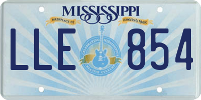 MS license plate LLE854