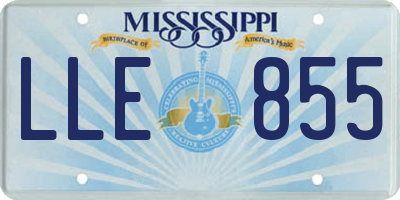 MS license plate LLE855