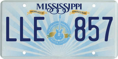 MS license plate LLE857