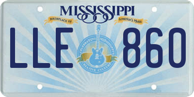 MS license plate LLE860