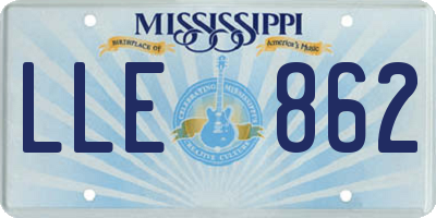 MS license plate LLE862