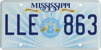 MS license plate LLE863