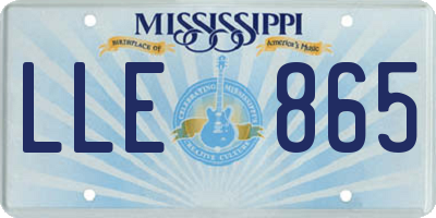MS license plate LLE865