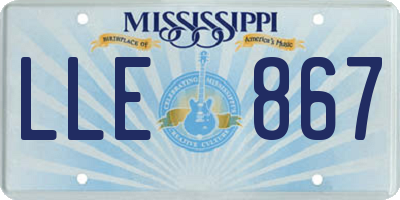 MS license plate LLE867