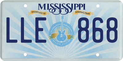 MS license plate LLE868
