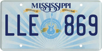 MS license plate LLE869
