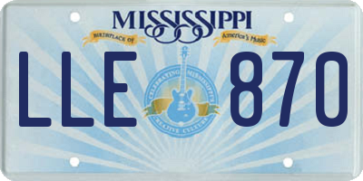 MS license plate LLE870