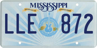 MS license plate LLE872