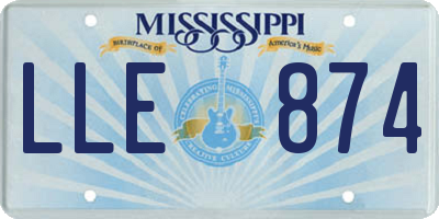 MS license plate LLE874