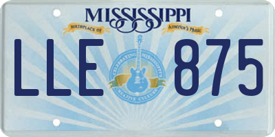MS license plate LLE875