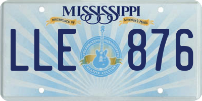 MS license plate LLE876