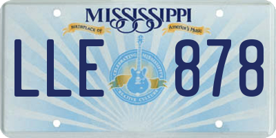 MS license plate LLE878