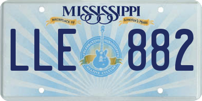 MS license plate LLE882