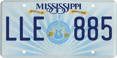 MS license plate LLE885