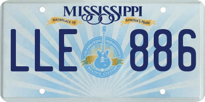 MS license plate LLE886