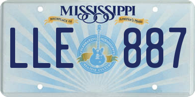 MS license plate LLE887
