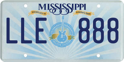 MS license plate LLE888