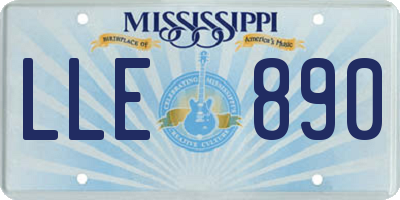 MS license plate LLE890