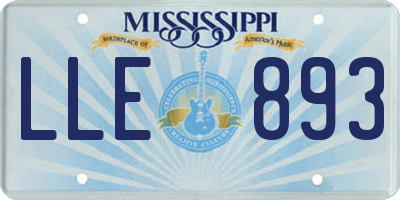 MS license plate LLE893
