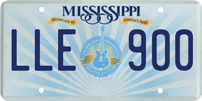 MS license plate LLE900