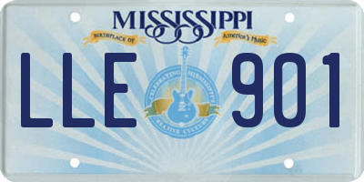MS license plate LLE901