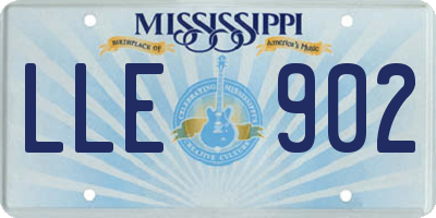 MS license plate LLE902