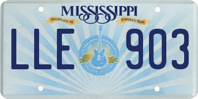 MS license plate LLE903