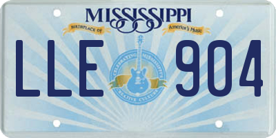 MS license plate LLE904