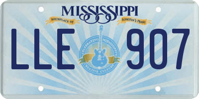 MS license plate LLE907