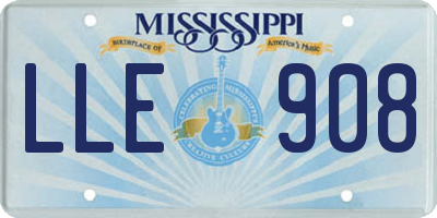 MS license plate LLE908