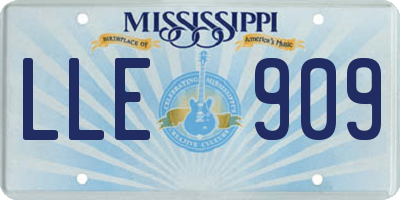 MS license plate LLE909