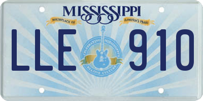 MS license plate LLE910