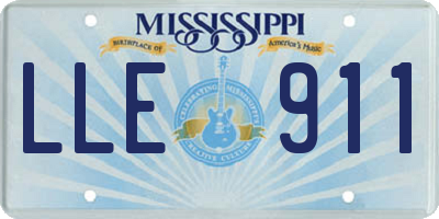 MS license plate LLE911