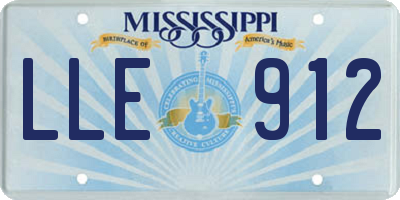 MS license plate LLE912