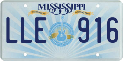 MS license plate LLE916