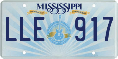 MS license plate LLE917