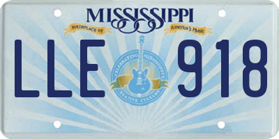 MS license plate LLE918