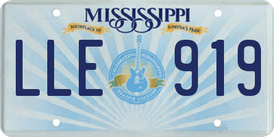 MS license plate LLE919