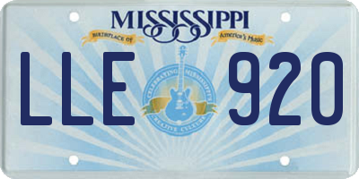 MS license plate LLE920