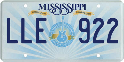 MS license plate LLE922