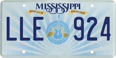 MS license plate LLE924