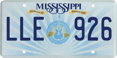 MS license plate LLE926